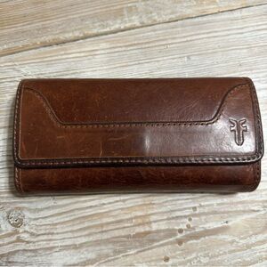 Frye Melissa Wallet Dark Brown Leather